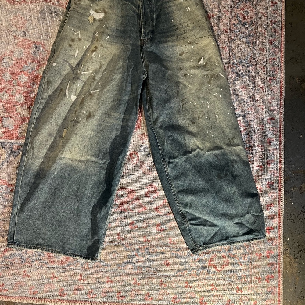 Acne studios paint splatter jeans